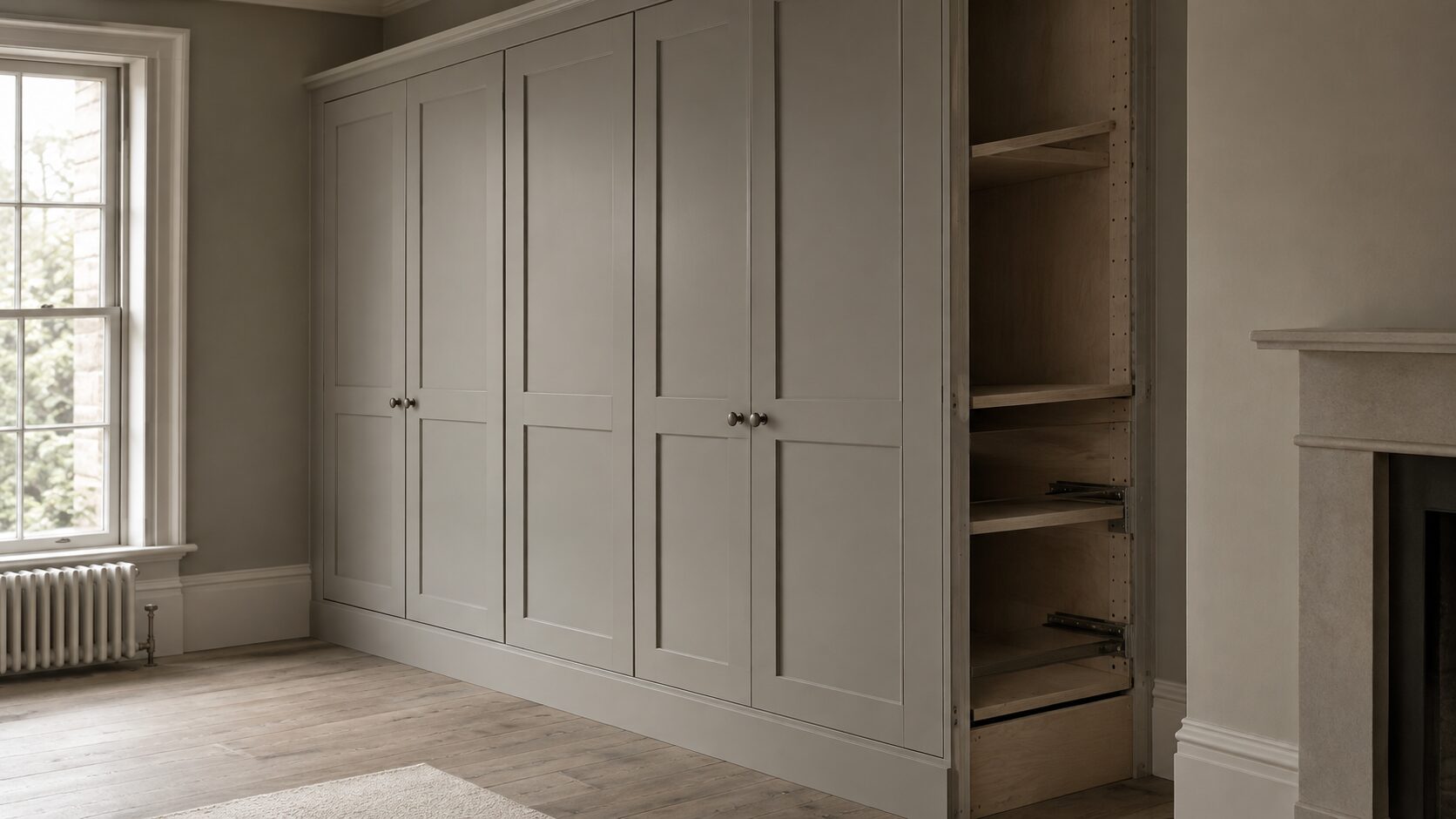 Fitted wardrobe and alcove unit mid-fit